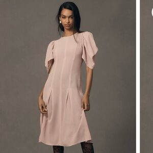 Anthropologie NWOT modern sheer midi dress in violet ice size 16